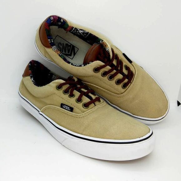 Vans Off the Wall Women's Pre-owned Tan & Brown Low Top Skate Sneakers - sz. 9 - Picture 1 of 6